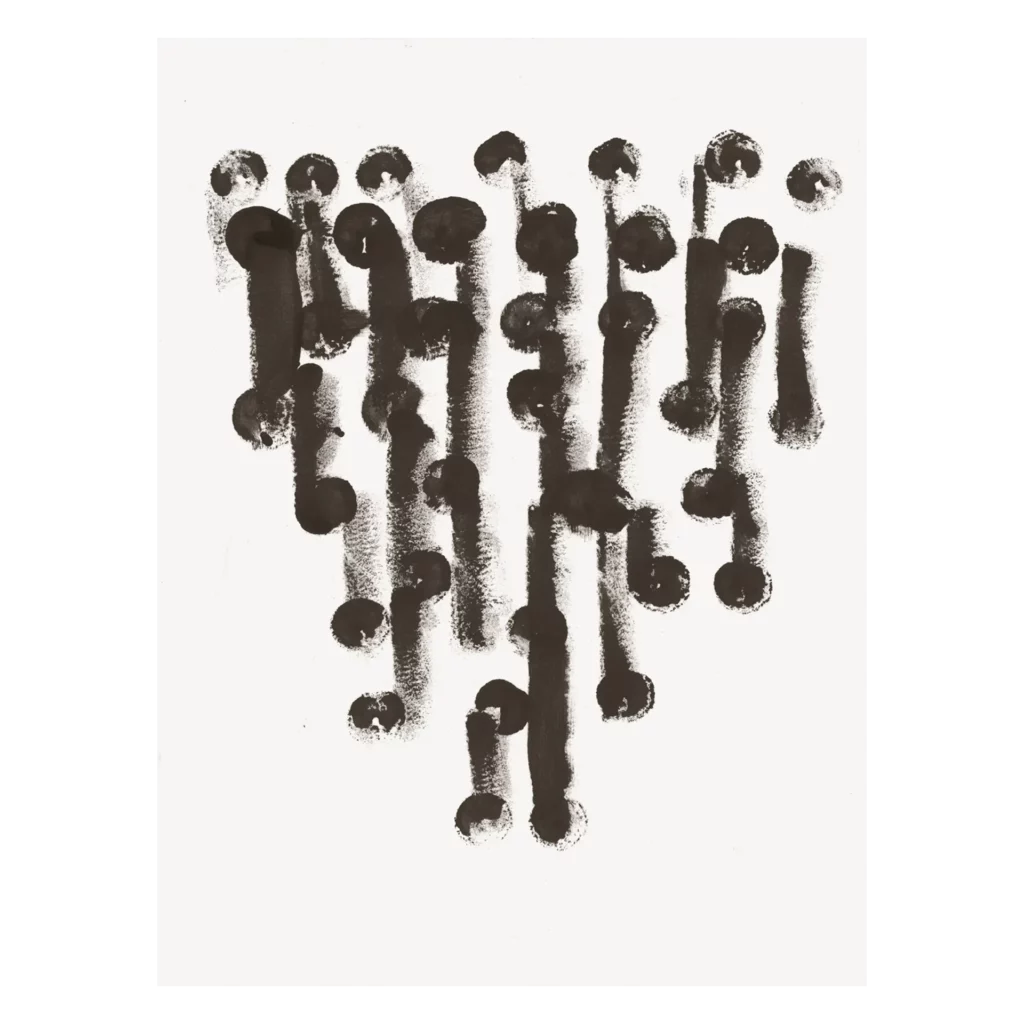 12. Untitled, 2019, acrylic lacquer on paper, 40 x 30 cm