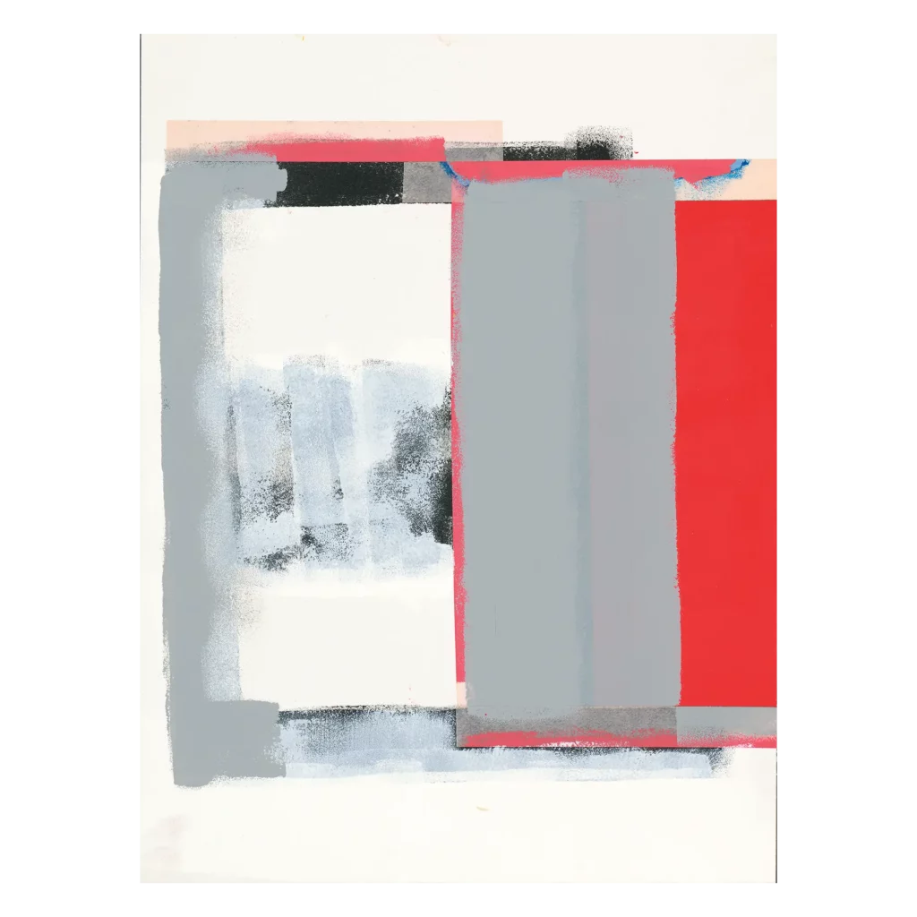 18. Untitled, 2019, tape, acrylic lacquer on paper, 40 x 30 cm