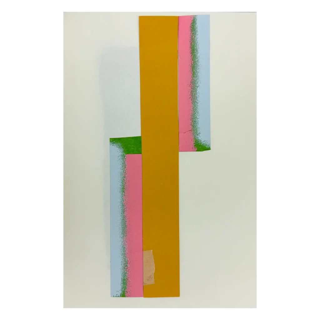 7. Untitled, 2023, tape, acrylic on paper, 29,7 x 21 cm